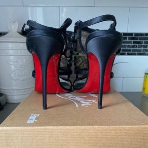 Christian Louboutin Heels - Black Satin/Lace